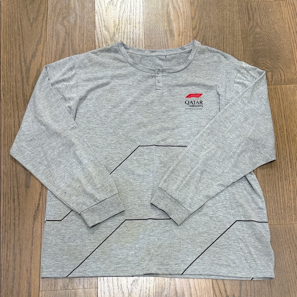 Men’s Gray Long Sleeve soft pajama Shirt large